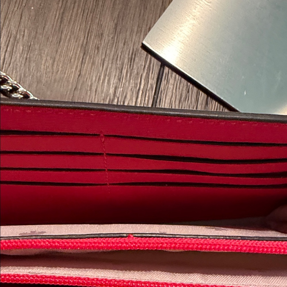 kate spade NWT $289 pink and cream woven crossbody clutch - Picture 11 of 13
